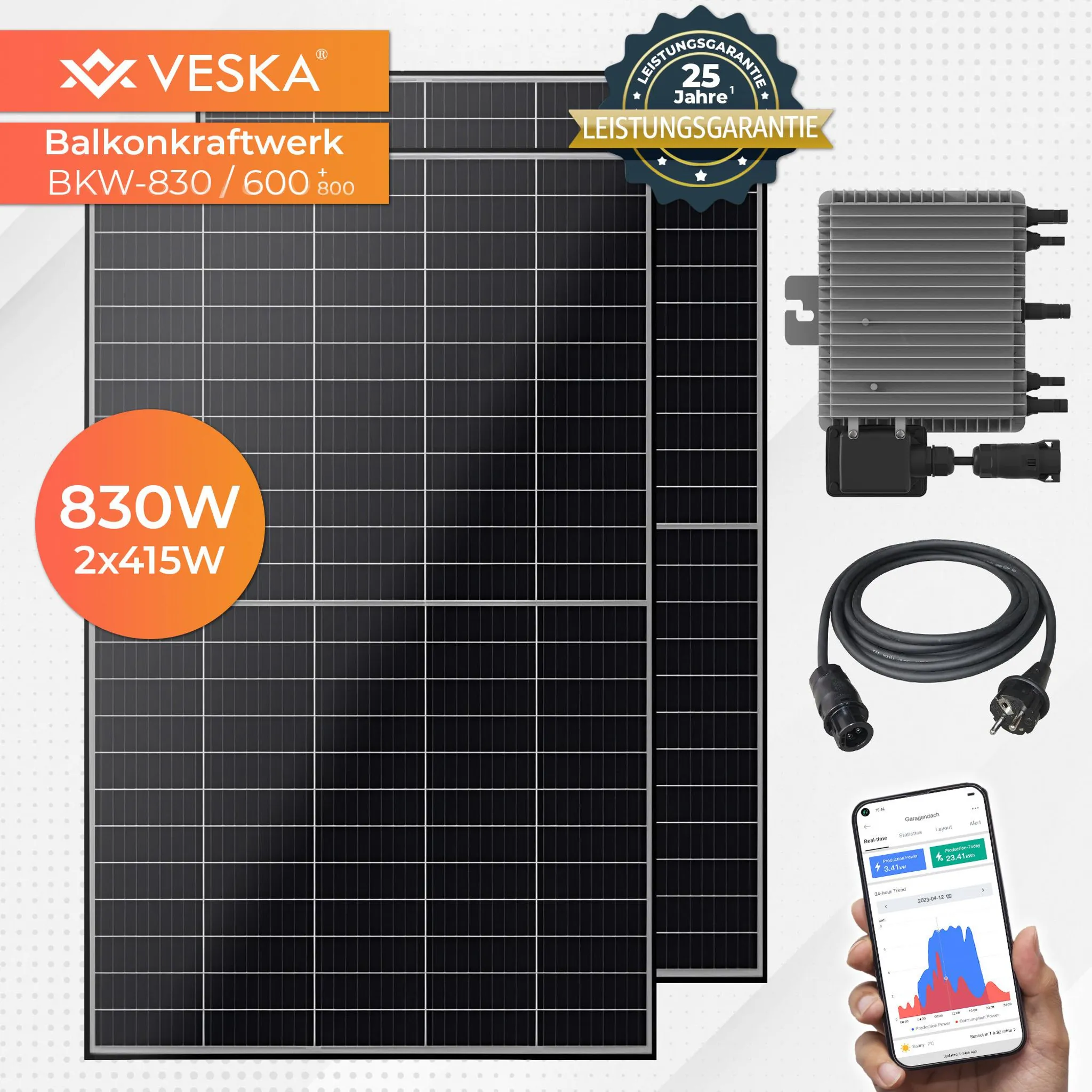 Veska Balkonová elektrárna 830 W / 800 W – balkonová fotovoltaika